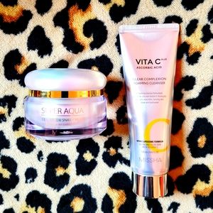 Missha Full Size Duo- Super Aqua Snail Cream + Vita C Foaming Cleanser NIB
